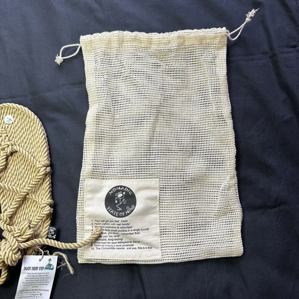 NWT Nomadic State Of Mind Romano Rope Sandals. Camel. Size 36/6. Boho. Hippie.